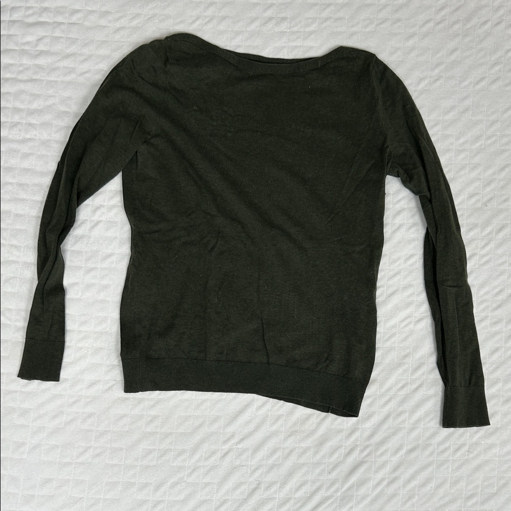 Banana Republic Women's Lightweight Crewneck Sweater in Dark Olive